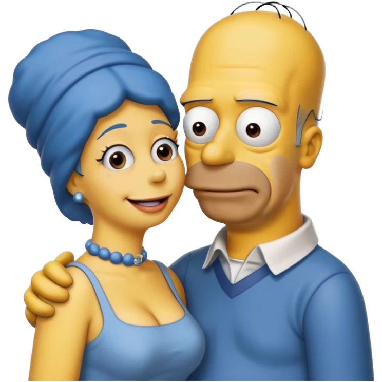 Homer Simpson and Marge kissing emoji emoji