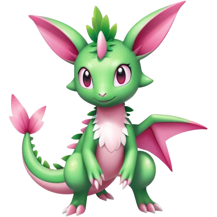 Shiny Exotic Cute Majestic Ethereal Sparkly Flygon-Sylveon-Shaymin-Meganium-Hybrid-Creature emoji