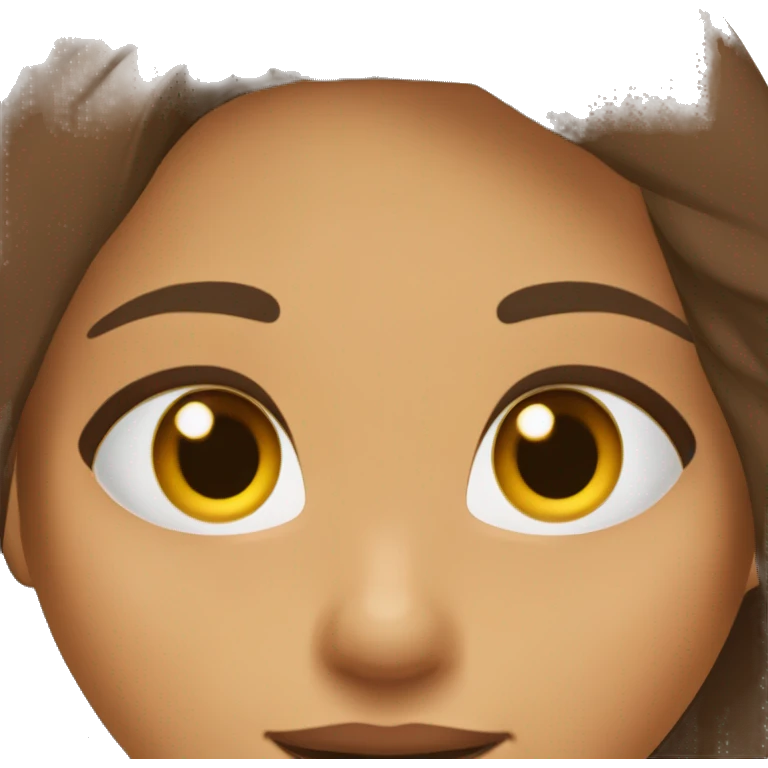 Chica morena de pelo marrón largo y ojos marrones emoji