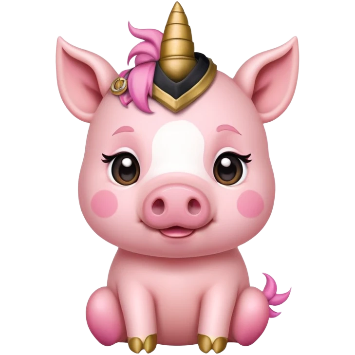 a cute pirate unicorn pig emoji