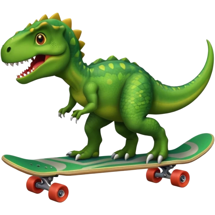 Dinosaur on a skateboard emoji