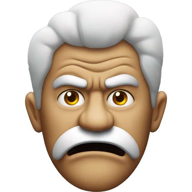 A angry man with smoke coming o and nose emoji