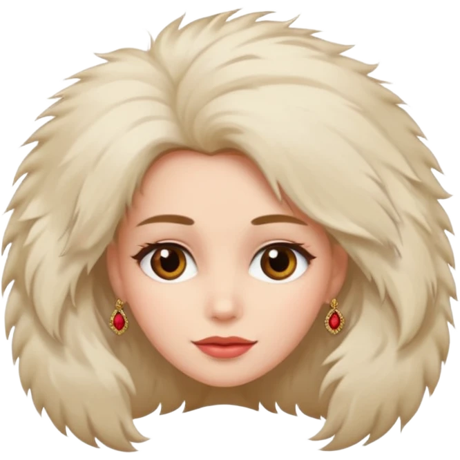 fashionist woman with fur hair clip emoji