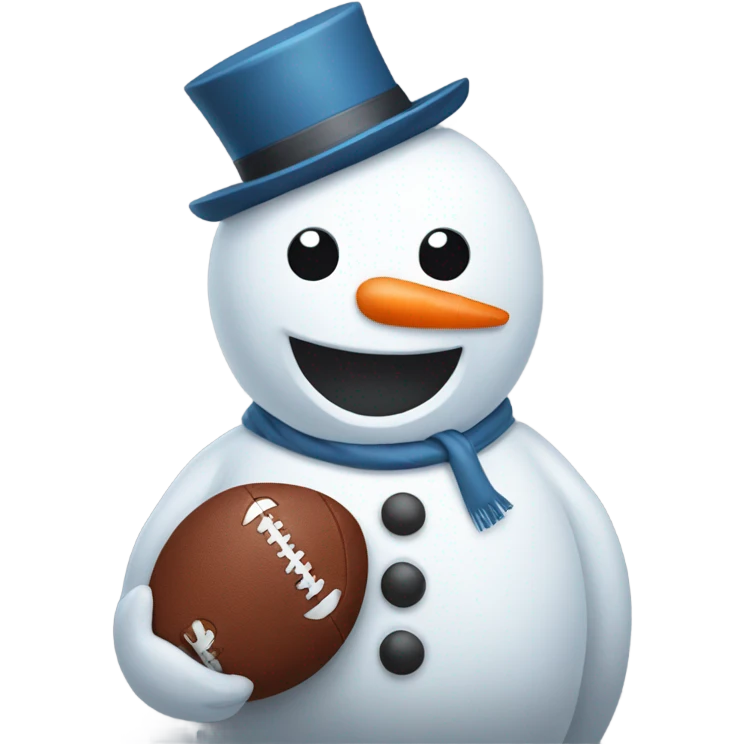 Snowman with a football emoji