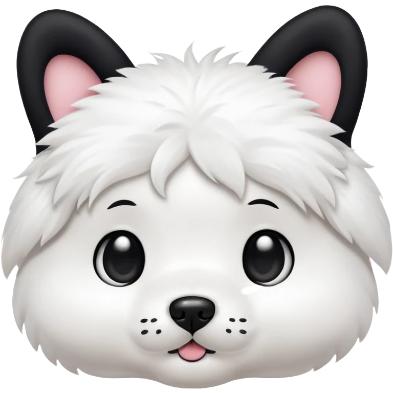 sanrio dog, black ears, eyes and nose emoji