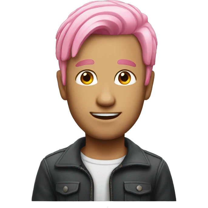 A man with pink hair emoji