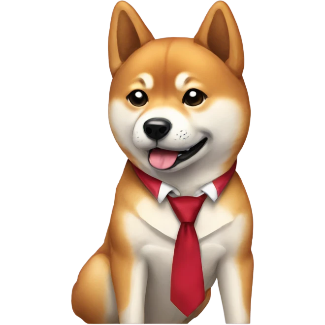 Shiba with tie emoji