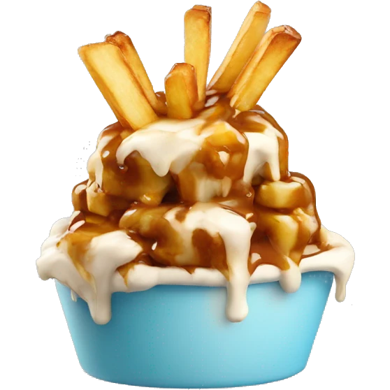 Poutine qui mange une glace emoji