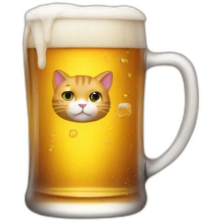 Cat drink beer emoji