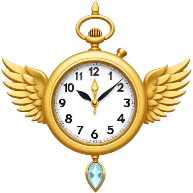 Emoji del signo Lúmiar: un reloj luminoso con alas, colores dorado y blanco, estilo minimalista, sensación de claridad, intuición y calma.”
 emoji