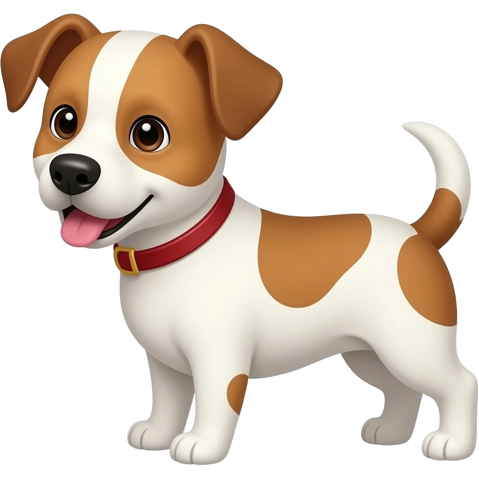 Tan and white small Bernie doodle dog emoji