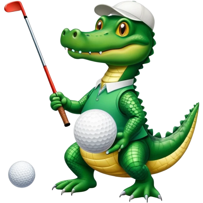 Alligator playing golf emoji
