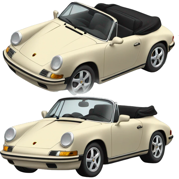 porsche black convertible  emoji