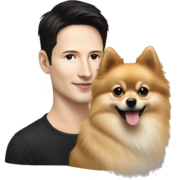 Pavel Durov and Pomeranian dog emoji