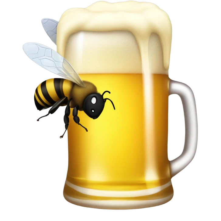 Bee drinking beer emoji