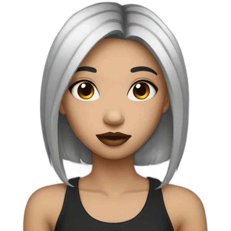 girl with black hair and septum piercing emoji