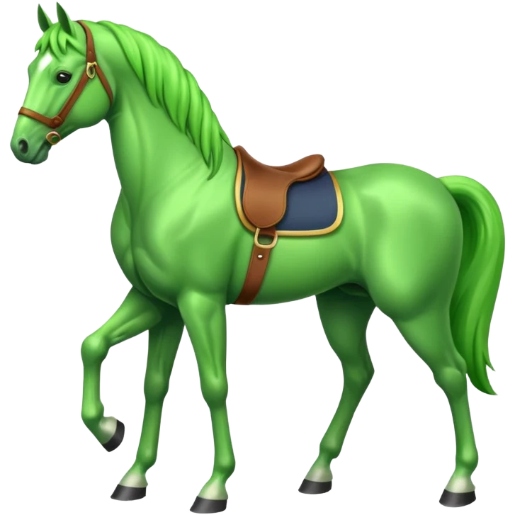 Green horse standing emoji