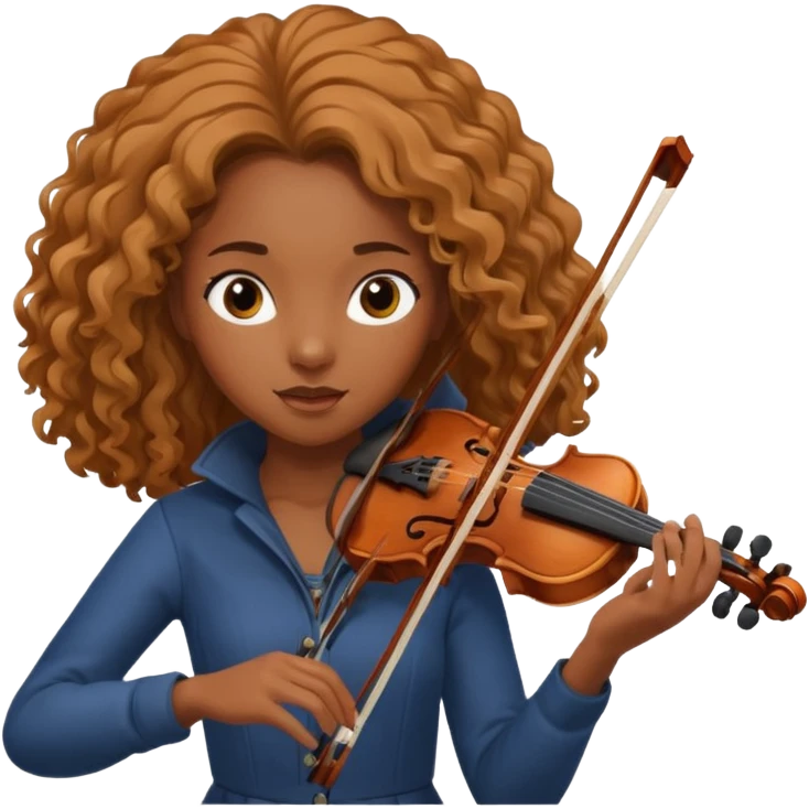 black girl playing violin emoji