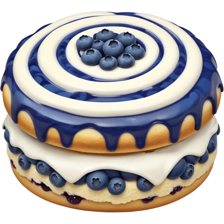 blueberry biscuit with white icing swirls on top emoji