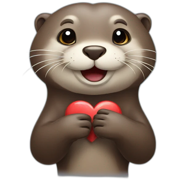 otter that makes a heart emoji