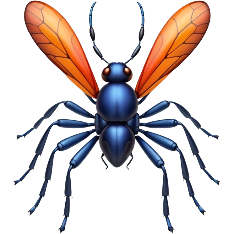 3D iPhone style emoji of a cute bug, colorful and detailed, six legs, shiny exoskeleton, isolated on white background, soft shadows, high detail, playful and cute. emoji
