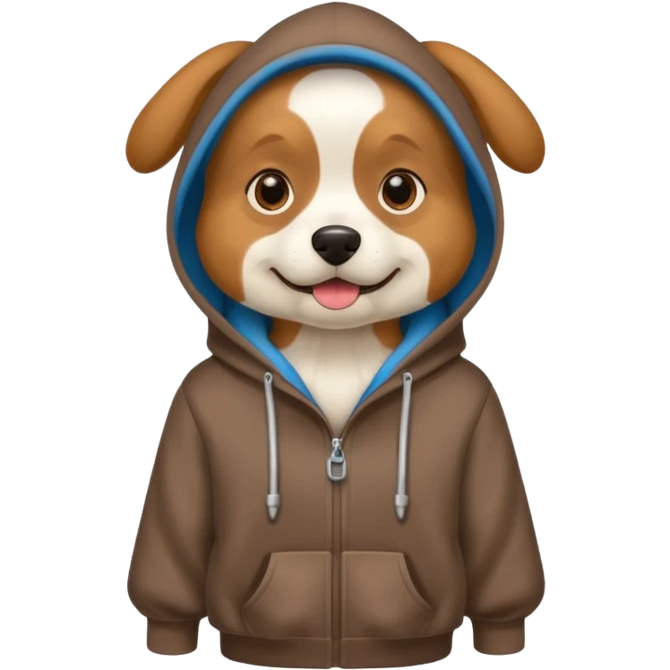￼ a dog wearing a hoodie emoji