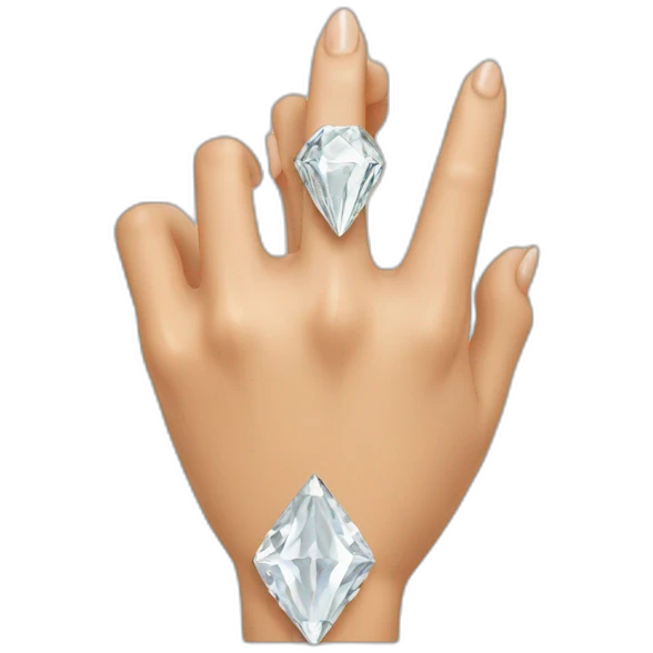 diamond ring on a raised middle finger emoji