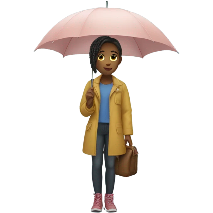 girl with umbrella outdoors emoji