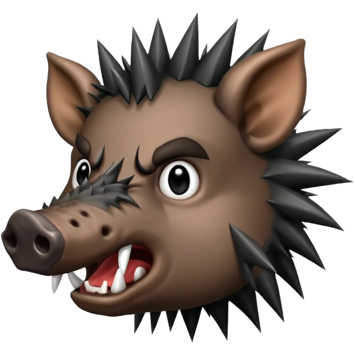 wild boar, punk hair emoji