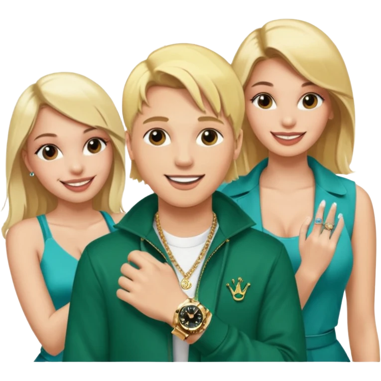 Rapper Blonde kid with so much beatiful girls and he have a rolex emoji