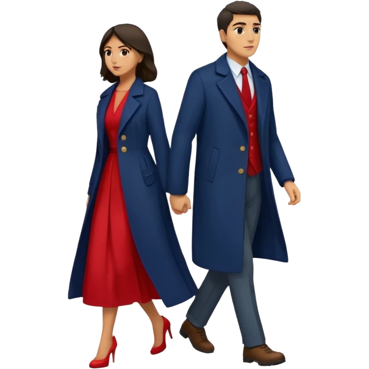 
Iranians fleeing war, full length, in profile, man and woman emoji