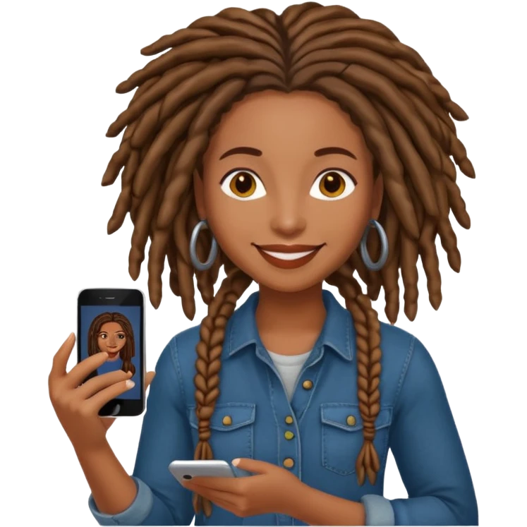 graphic designer with locs black woman emoji