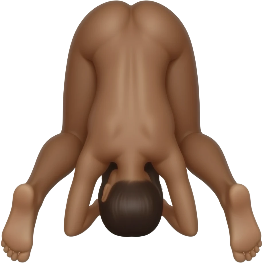 Brown tone emoji brown naked woman with her legs spread back arched face down ass up in prone position. (Fix the butt part it back should be more connected to the butt) emoji