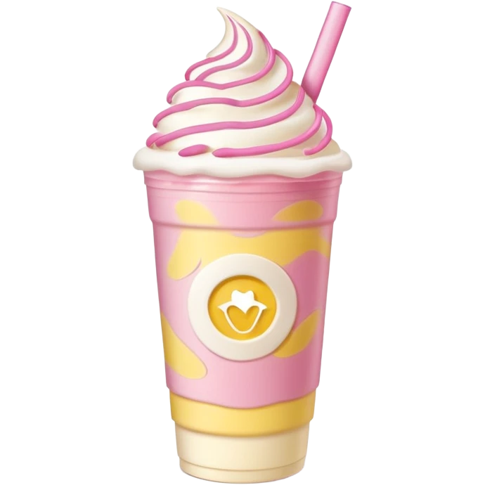 Pink Starbucks drink with banana cold foam  emoji