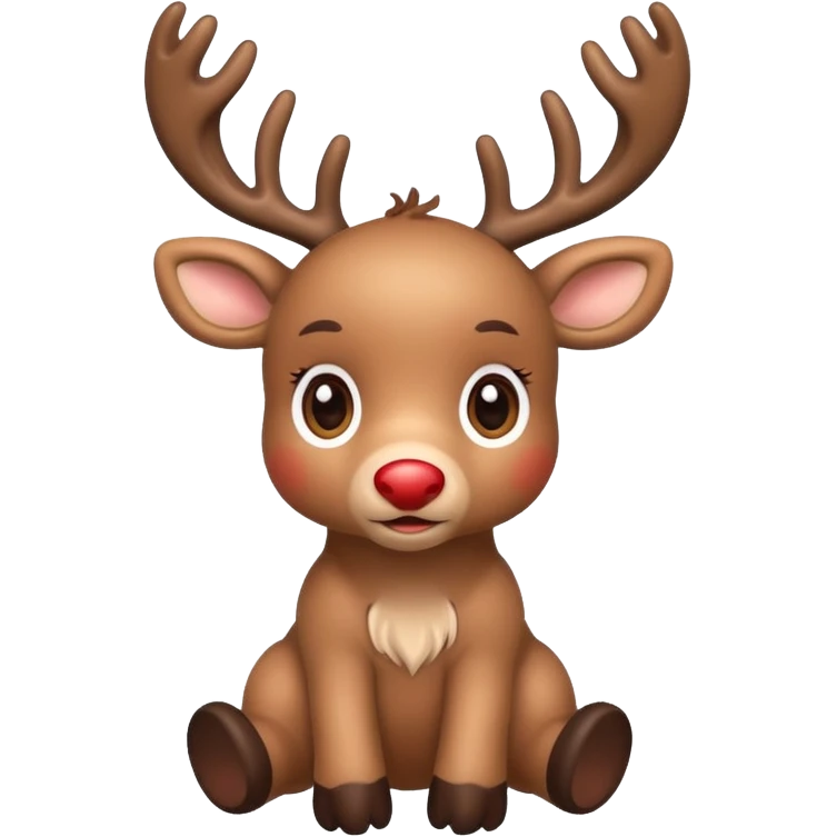 reindeer baby  cute, full body , toys stuck in head emoji