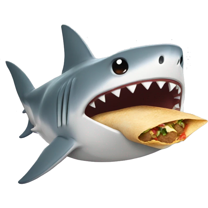a shark eating a burrito emoji