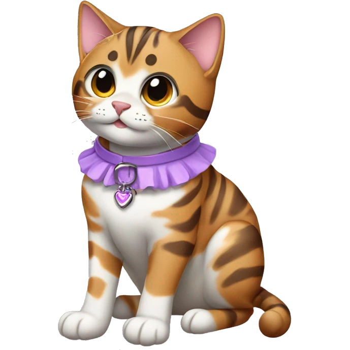 Great bengal girl cat with lilac collar emoji