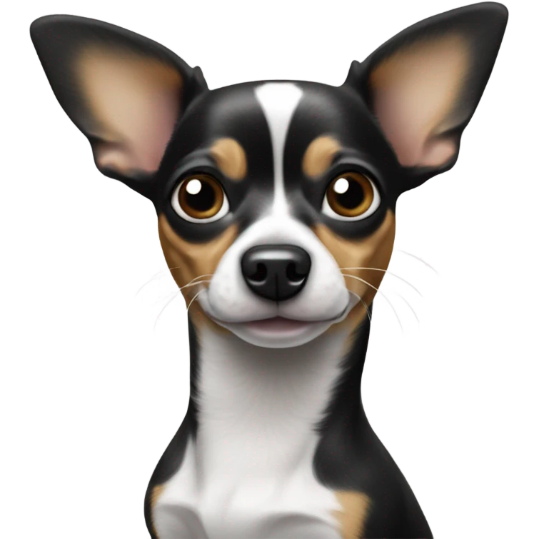 All Black and white chihuahua wiener dog emoji
