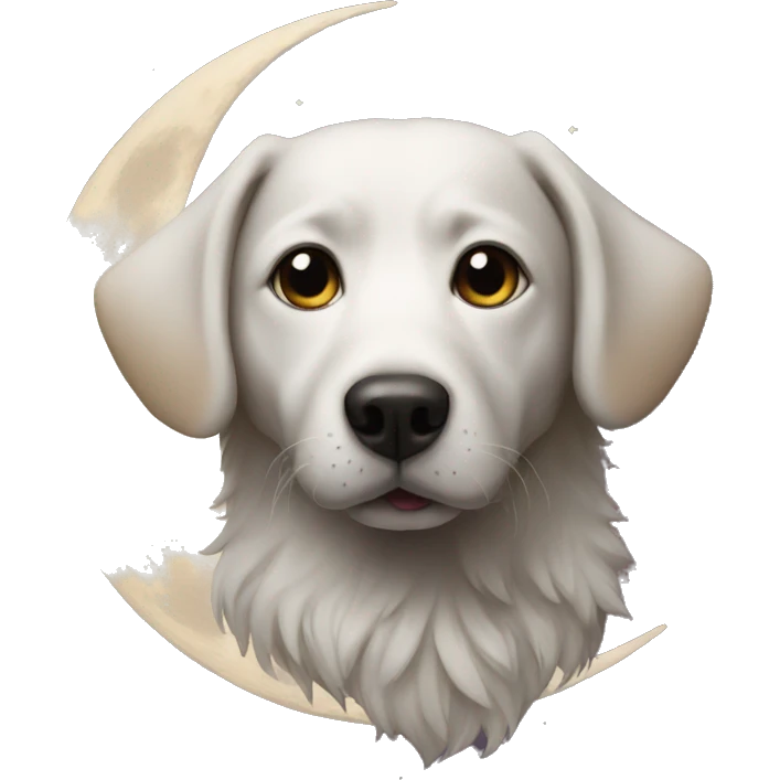 Dog on moon emoji