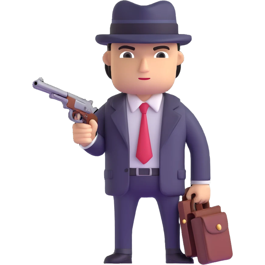 mafia gangster with tommy gun emoji