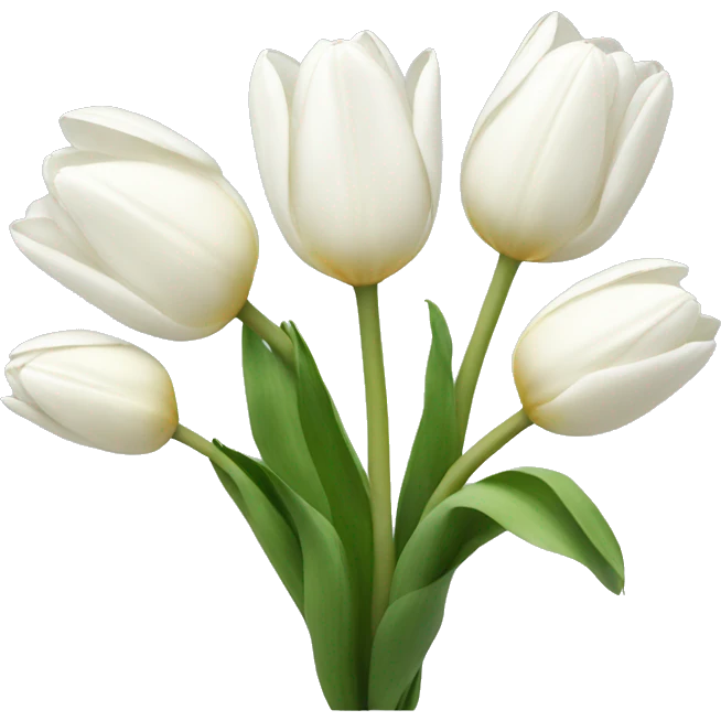 White tulips with a bow emoji