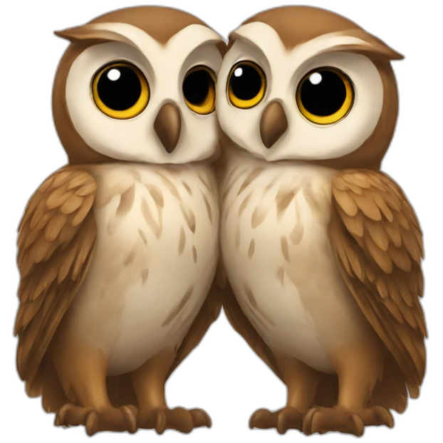Kissing owls emoji
