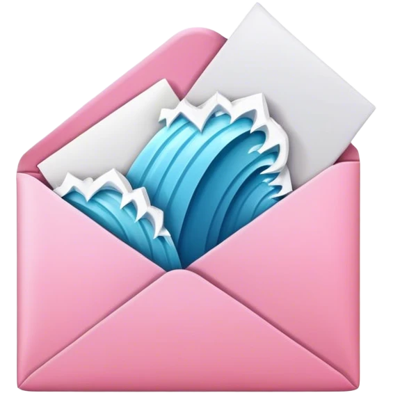 pink email envelope waterfall emoji