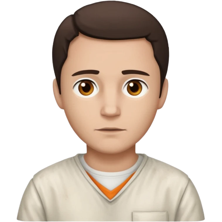 Jack Bolton from Poison with light skin, brown eyes, dark brown hair, ivory inmate outfit  emoji