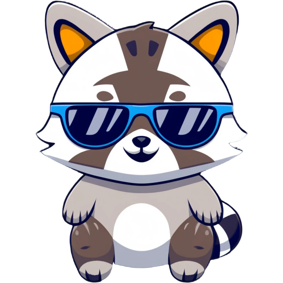 Raccoon with sunglasses  emoji