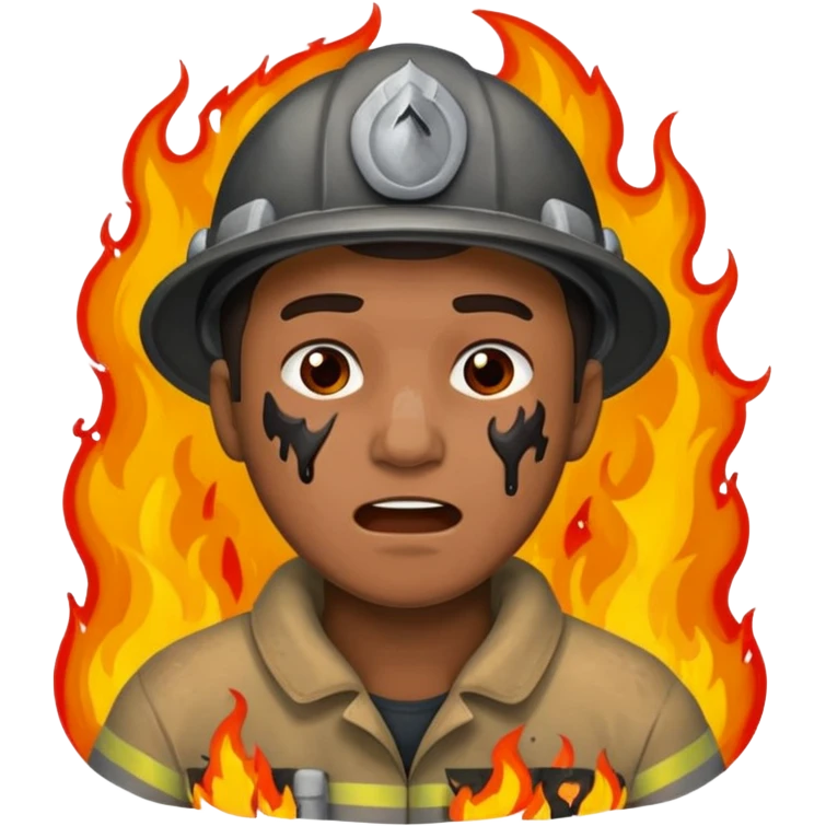  згенеруй чоловіка який померає під час пожару  emoji