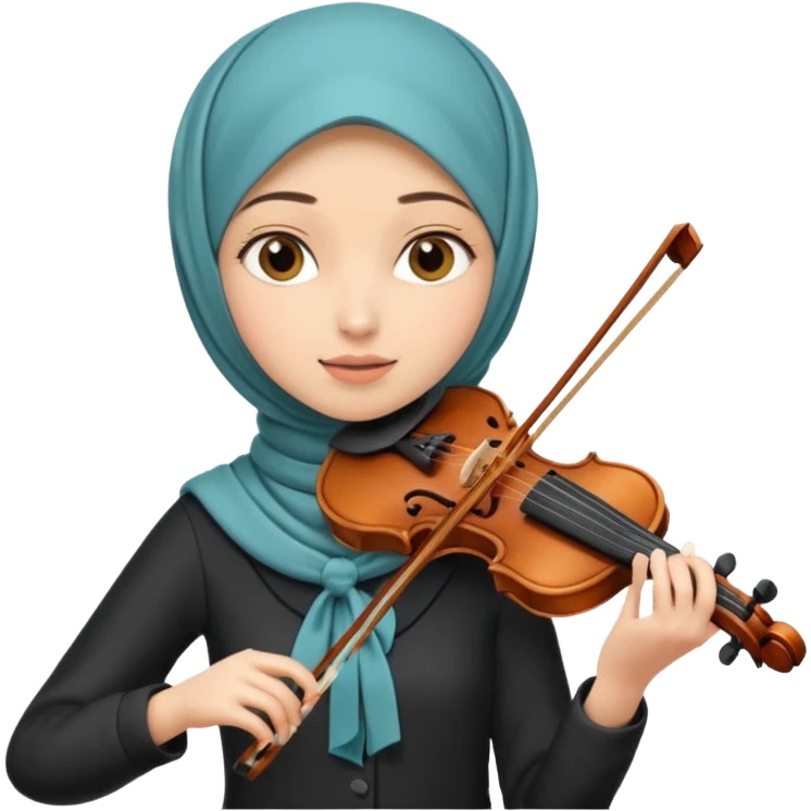 hịjab girl playing violin emoji