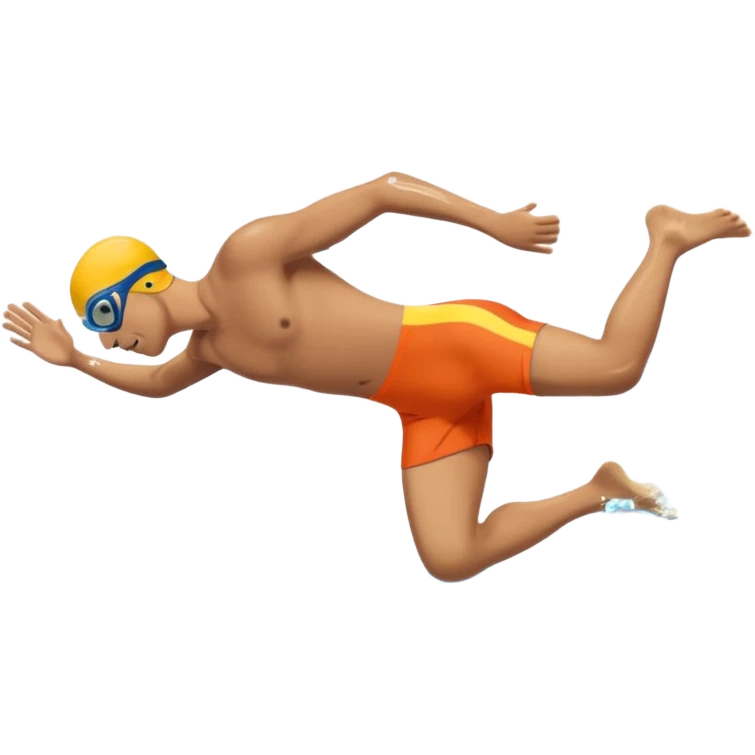Sporty emoji of a swimmer diving into a pool, side view, dynamic motion, clear diving posture, splash effect, bold colors, emoji s emoji