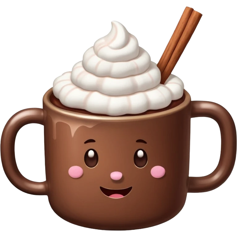 cup of hot cocoa with some marshmallow emoji
