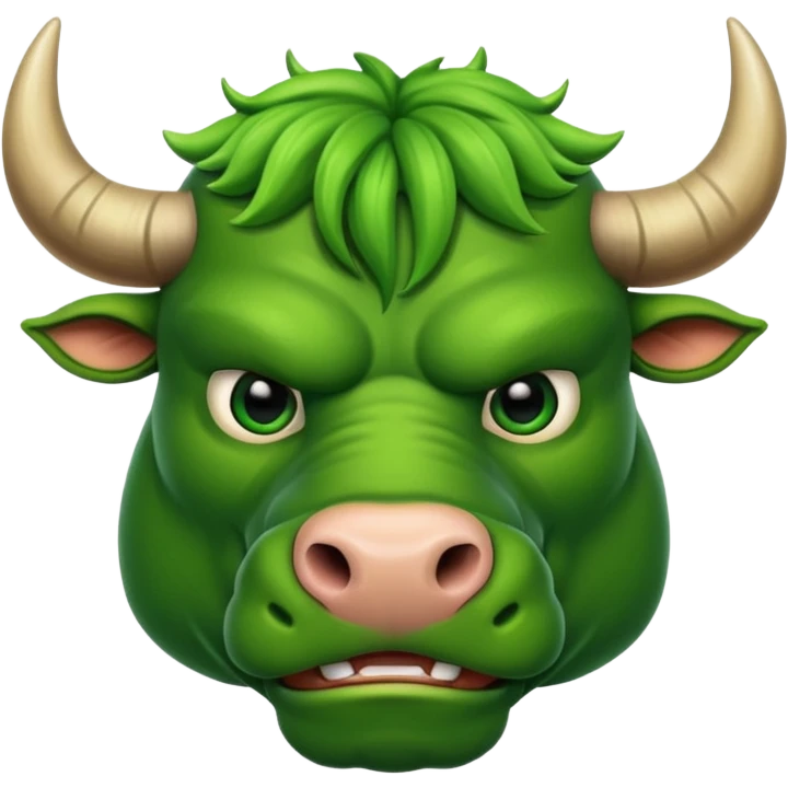 green bull face emoji